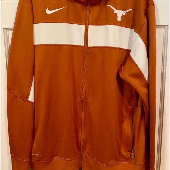 Nike UT Longhorns Full Zip Burnt Orange Basketball Jacket, Men’s Large - Picture 2 of 6